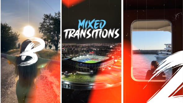 Vertical Mixed Media Transitions | MOGRT（268682）-技能树